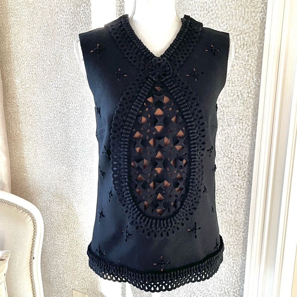 Carolina Herrera black wool top with cutouts 2